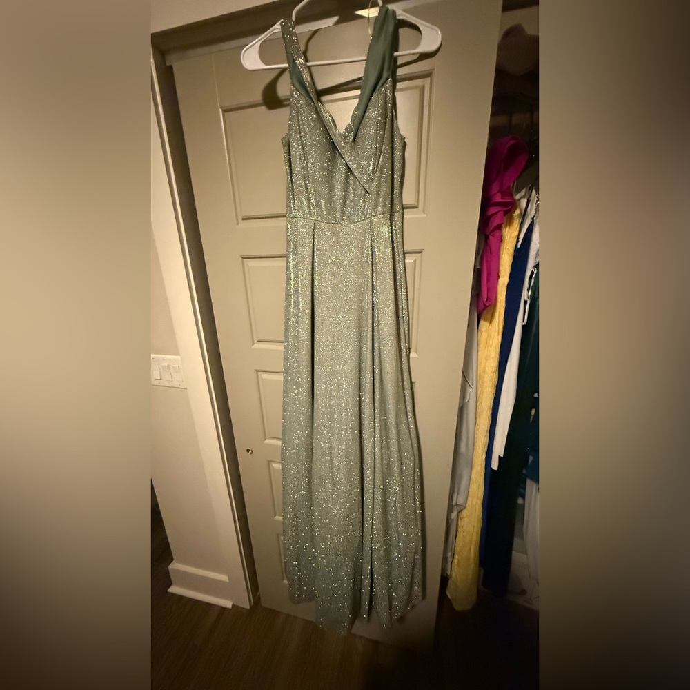 B. Smart Sage Green Sparkle Maxi Dress